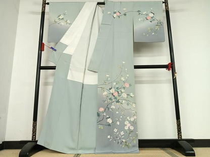 平和屋着物●訪問着 友禅 作家物 枝花文 暈し染め 正絹 逸品 AABB0324zg