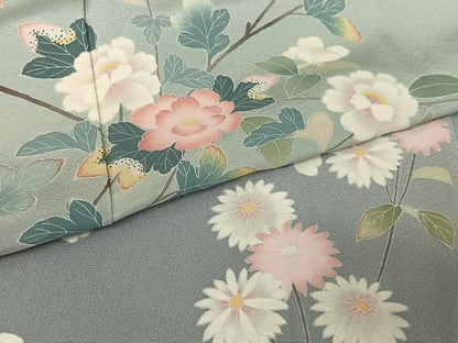 平和屋着物●訪問着 友禅 作家物 枝花文 暈し染め 正絹 逸品 AABB0324zg