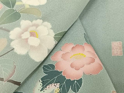 平和屋着物●訪問着 友禅 作家物 枝花文 暈し染め 正絹 逸品 AABB0324zg