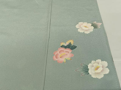 平和屋着物●訪問着 友禅 作家物 枝花文 暈し染め 正絹 逸品 AABB0324zg