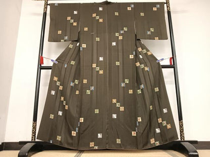 平和屋着物●上質な小紋 日本昔話 桃太郎 正絹 逸品 AABB0337zg