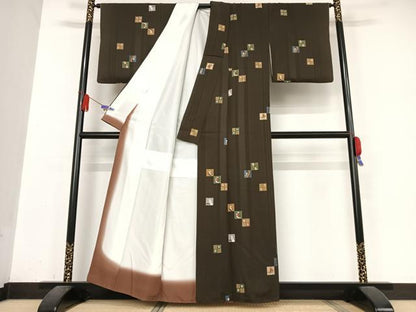 平和屋着物●上質な小紋 日本昔話 桃太郎 正絹 逸品 AABB0337zg