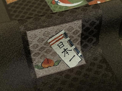 平和屋着物●上質な小紋 日本昔話 桃太郎 正絹 逸品 AABB0337zg