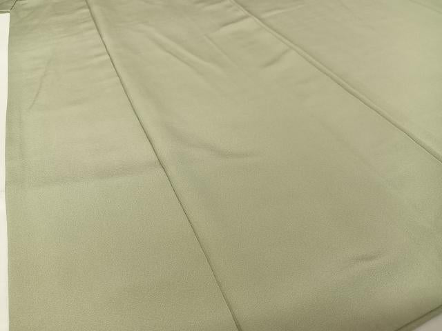 平和屋着物●上質な色無地　山葵色　正絹　逸品　AABB0345zg