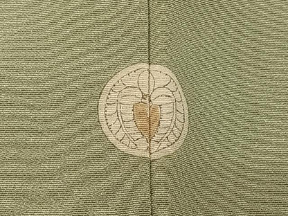 平和屋着物●上質な色無地　山葵色　正絹　逸品　AABB0345zg