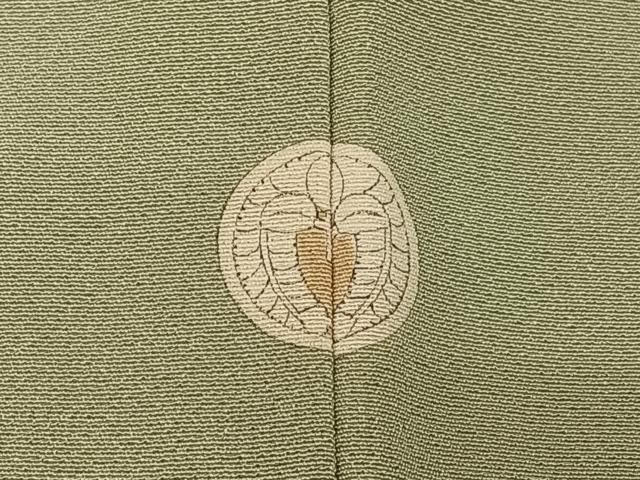 平和屋着物●上質な色無地　山葵色　正絹　逸品　AABB0345zg