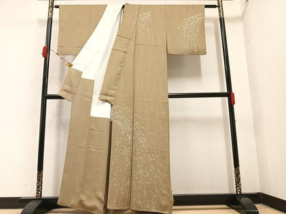 平和屋着物●訪問着 刺繍 枝垂れ花文 金彩 三越扱い 正絹 逸品 AABB0364ph