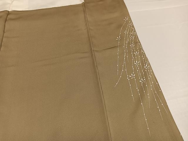 平和屋着物●訪問着 刺繍 枝垂れ花文 金彩 三越扱い 正絹 逸品 AABB0364ph