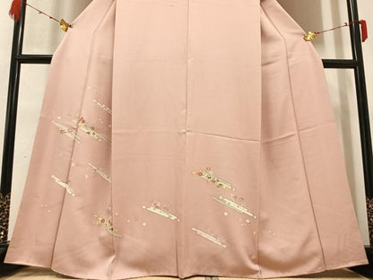 平和屋着物●訪問着　刺繍　花筏文　金彩　正絹　逸品　AABB0384ph