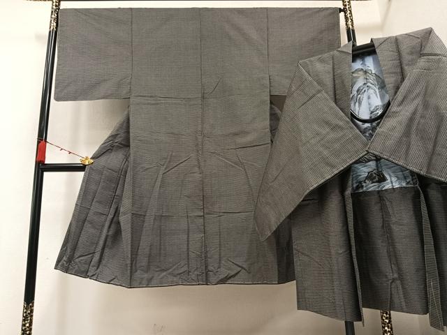 平和屋着物●男性 本場大島紬 アンサンブル 100亀甲 総詰め 正絹 逸品 未使用 AABB0393ph