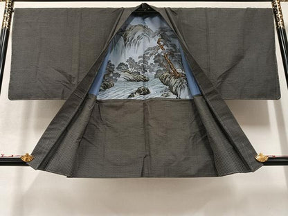平和屋着物●男性 本場大島紬 アンサンブル 100亀甲 総詰め 正絹 逸品 未使用 AABB0393ph