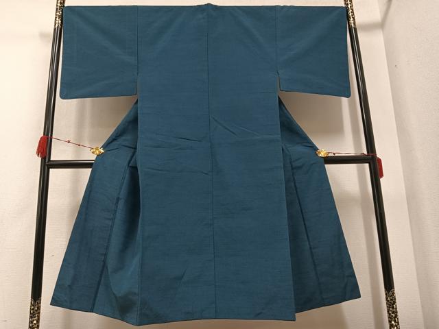 平和屋着物●男性 紬 アンサンブル 色無地 褐返し色 正絹 逸品 AABB0398ph