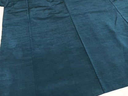 平和屋着物●男性 紬 アンサンブル 色無地 褐返し色 正絹 逸品 AABB0398ph