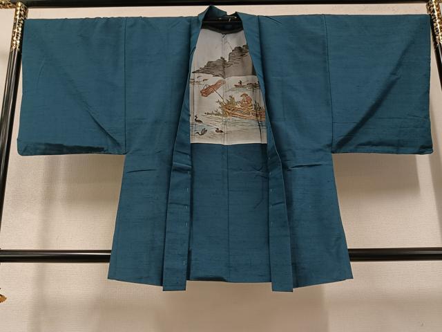 平和屋着物●男性 紬 アンサンブル 色無地 褐返し色 正絹 逸品 AABB0398ph