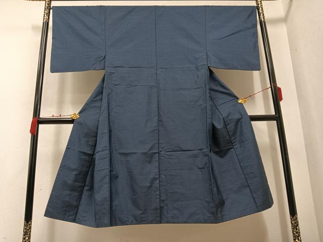 平和屋着物●男性　本場大島紬　アンサンブル　長襦袢(袷)セット　格子　正絹　逸品　AABB0400ph
