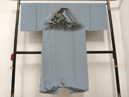 平和屋着物●男性　本場大島紬　アンサンブル　長襦袢(袷)セット　格子　正絹　逸品　AABB0400ph