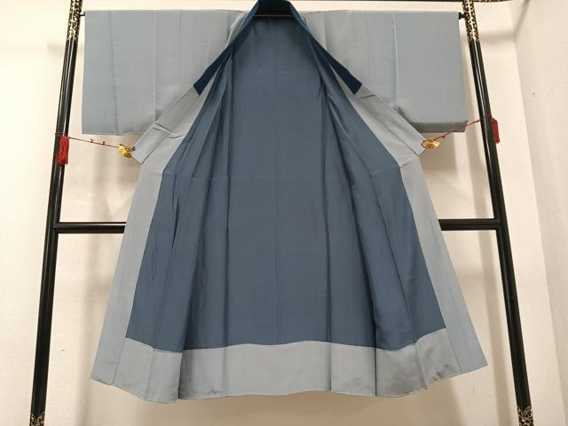 平和屋着物●男性　本場大島紬　アンサンブル　長襦袢(袷)セット　格子　正絹　逸品　AABB0400ph