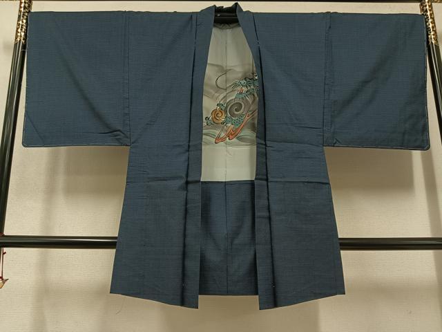 平和屋着物●男性 本場大島紬 アンサンブル 100亀甲 総詰め 正絹 逸品 未使用 AABB0401ph