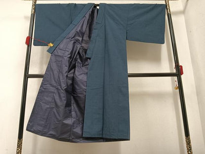 平和屋着物●男性 紬 アンサンブル 色無地 褐返し色 やまと誂製 正絹 逸品 AABB0414ph