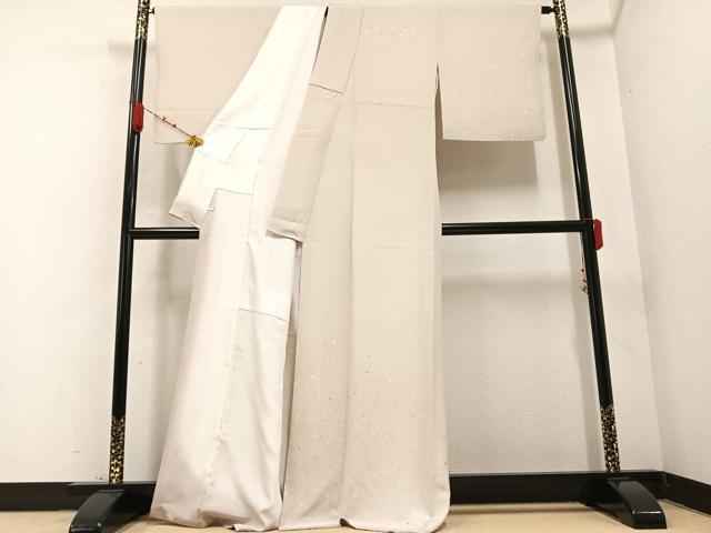 平和屋着物●訪問着　刺繍　箔散らし　金銀彩　ロング丈　正絹　逸品　AABB0422ph