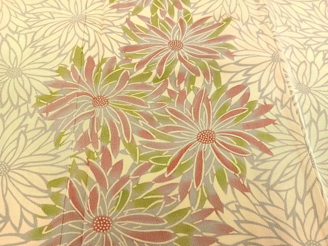 平和屋着物●訪問着 型染め 花尽し 正絹 逸品 AABB0429ph