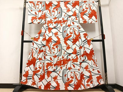 平和屋着物●上質な小紋 日本列島 正絹 逸品 AABB0436ph