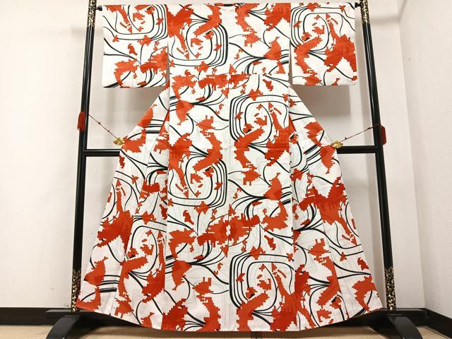 平和屋着物●上質な小紋 日本列島 正絹 逸品 AABB0436ph