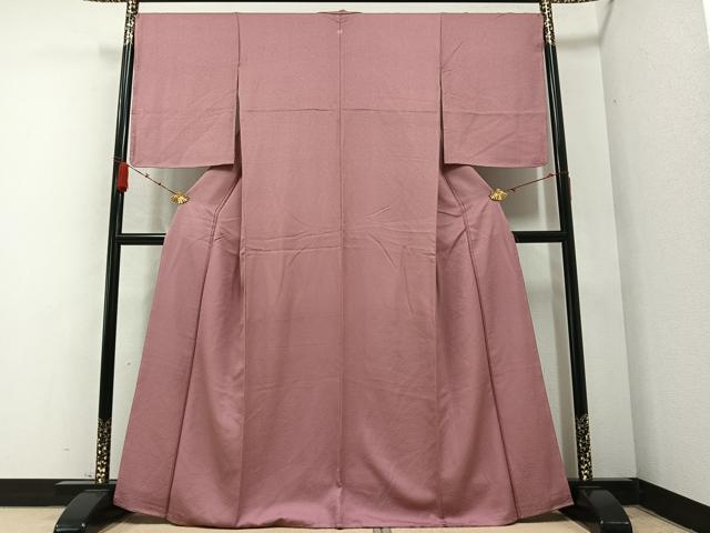 平和屋着物●上質な色無地　退紅色　正絹　逸品　未使用　AABB0438ph