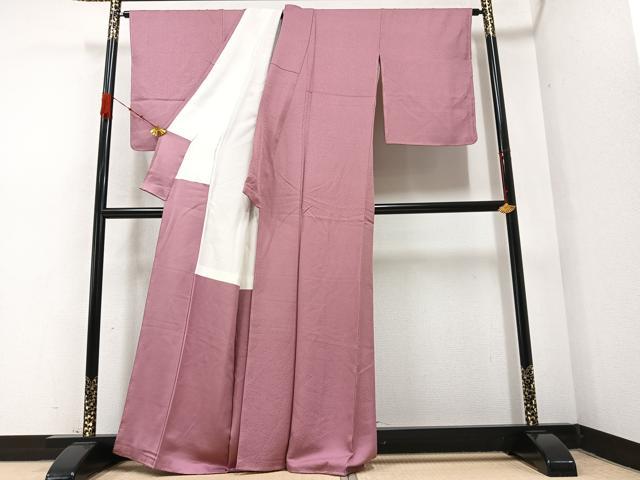 平和屋着物●上質な色無地　退紅色　正絹　逸品　未使用　AABB0438ph