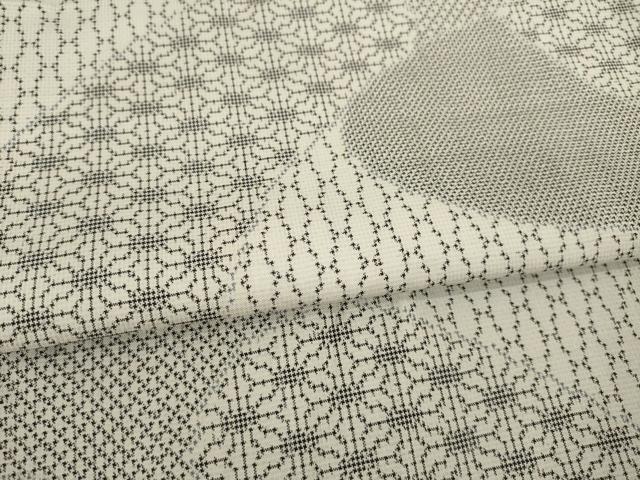 平和屋着物●本場大島紬 白大島 手織り 一元7マルキ 麻の葉立涌文 森山絹織物 証紙付き 正絹 逸品 AABB0443ck