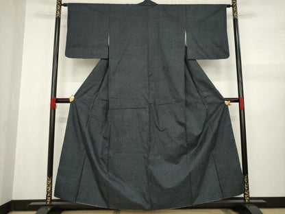平和屋着物●本場大島紬　一元7マルキ　流水文　正絹　逸品　AABB0456ck