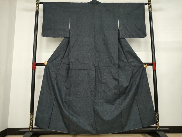 平和屋着物●本場大島紬　一元7マルキ　流水文　正絹　逸品　AABB0456ck