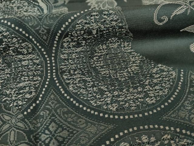 平和屋着物●お召 訪問着 中国三大刺繍 汕頭刺繍 スワトウ刺繍 道長更紗花唐草文 銀糸 正絹 逸品 未使用 AABB0459ck