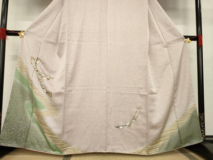 平和屋着物●訪問着　流水束ね熨斗花文　暈し染め　金彩　正絹　逸品　AABB0460ck