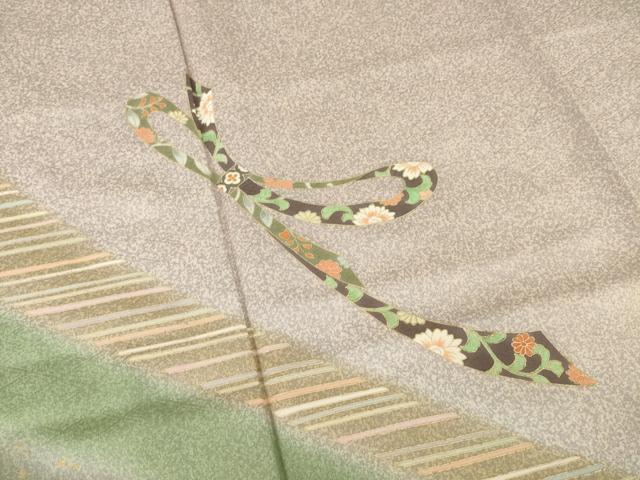 平和屋着物●訪問着　流水束ね熨斗花文　暈し染め　金彩　正絹　逸品　AABB0460ck