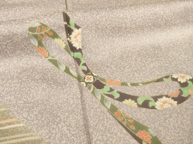 平和屋着物●訪問着　流水束ね熨斗花文　暈し染め　金彩　正絹　逸品　AABB0460ck