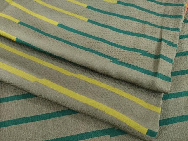平和屋着物●上質な小紋　横段文　正絹　逸品　AABB0469ck