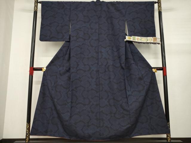 平和屋着物●本真綿結城紬 花菱文 証紙付き 正絹 逸品 AABB0474ck
