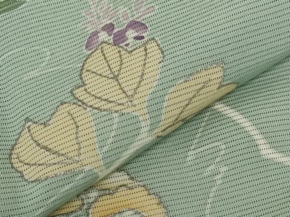 平和屋着物＊夏物　訪問着　絽　枝花文　銀彩　正絹　逸品　AABB0483st