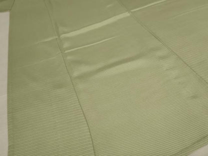 平和屋着物＊夏物 色無地 絽 松葉色 正絹 逸品 AABB0485st