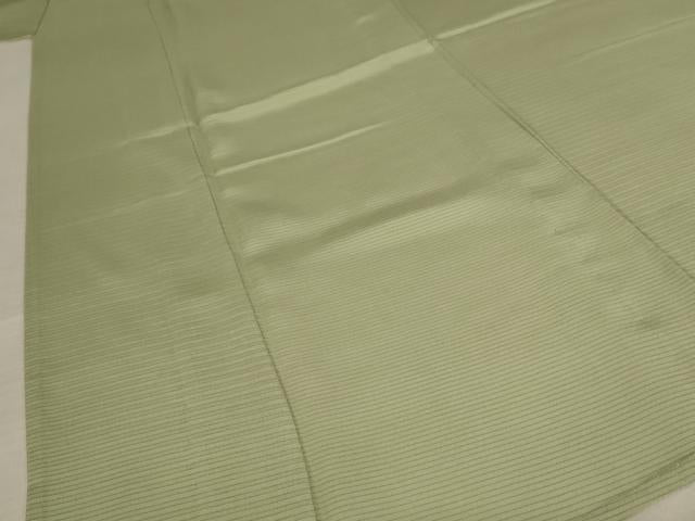 平和屋着物＊夏物 色無地 絽 松葉色 正絹 逸品 AABB0485st