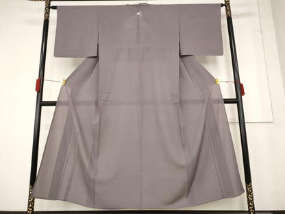 平和屋着物＊夏物 色無地 絽 葡萄鼠色 正絹 逸品 AABB0486st