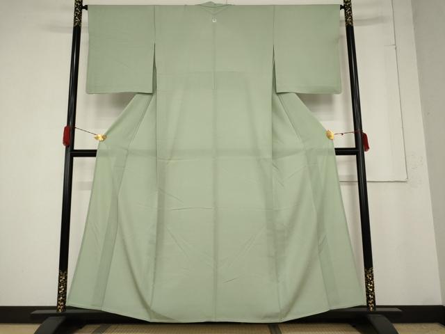 平和屋着物＊夏物 色無地 絽 山葵色 正絹 逸品 AABB0487st