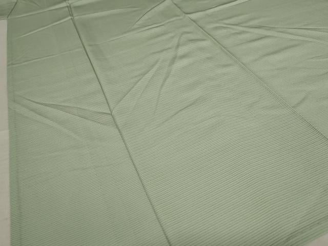 平和屋着物＊夏物 色無地 絽 山葵色 正絹 逸品 AABB0487st