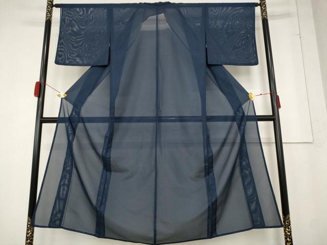 平和屋着物＊夏物 色無地 絽 留紺色 洗える着物 AABB0489st