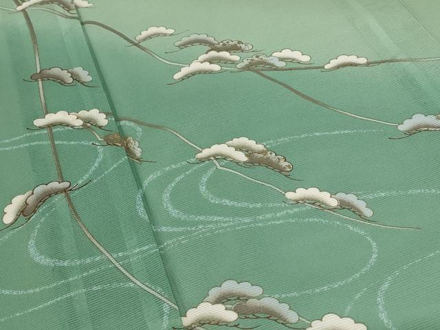 平和屋着物＊夏物 訪問着 絽 笠松文 暈し染め 金彩 洗える着物 AABB0493st