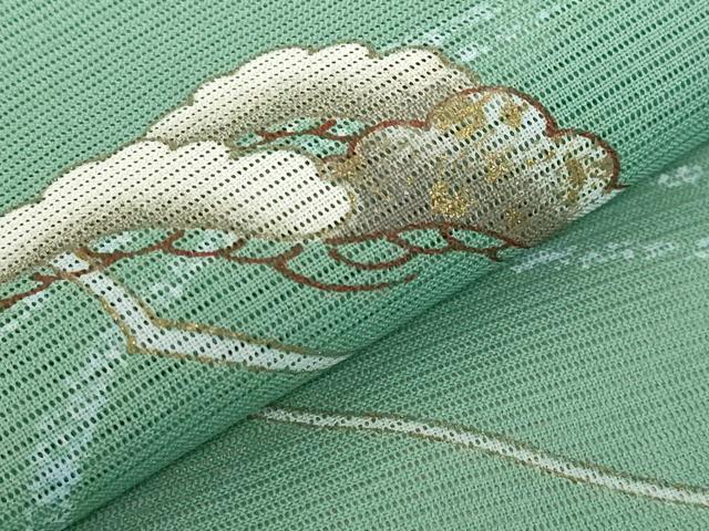平和屋着物＊夏物 訪問着 絽 笠松文 暈し染め 金彩 洗える着物 AABB0493st