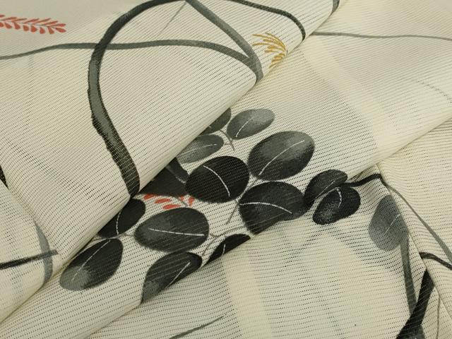 平和屋着物＊夏物 小紋 絽 草花文 洗える着物 AABB0494st