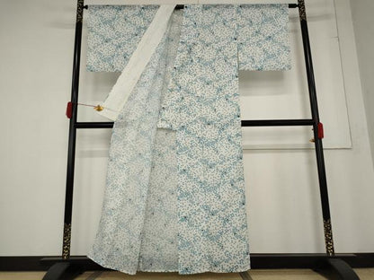 平和屋着物＊夏物 小紋 絽 蔦の葉文様 洗える着物 AABB0495st