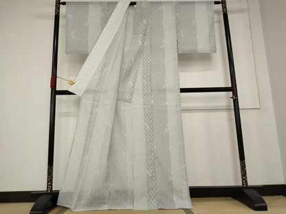 平和屋着物＊夏物 小紋 紗 舞花文 洗える着物 AABB0499st